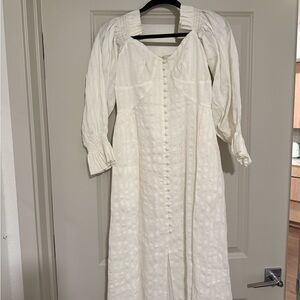 Cult Gaia White Long Sleeve Dress